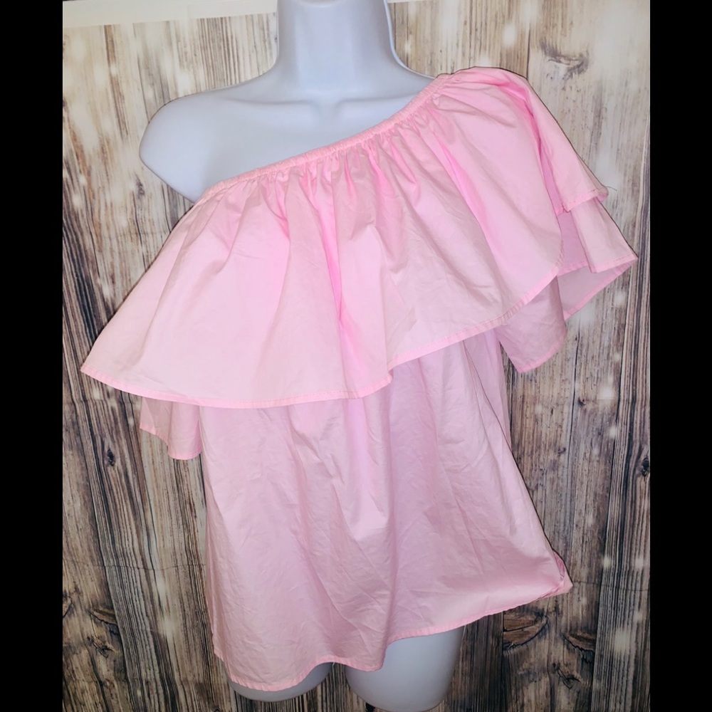 AVT Cotton Candy Pink Off the Shoulder Ruffle Top